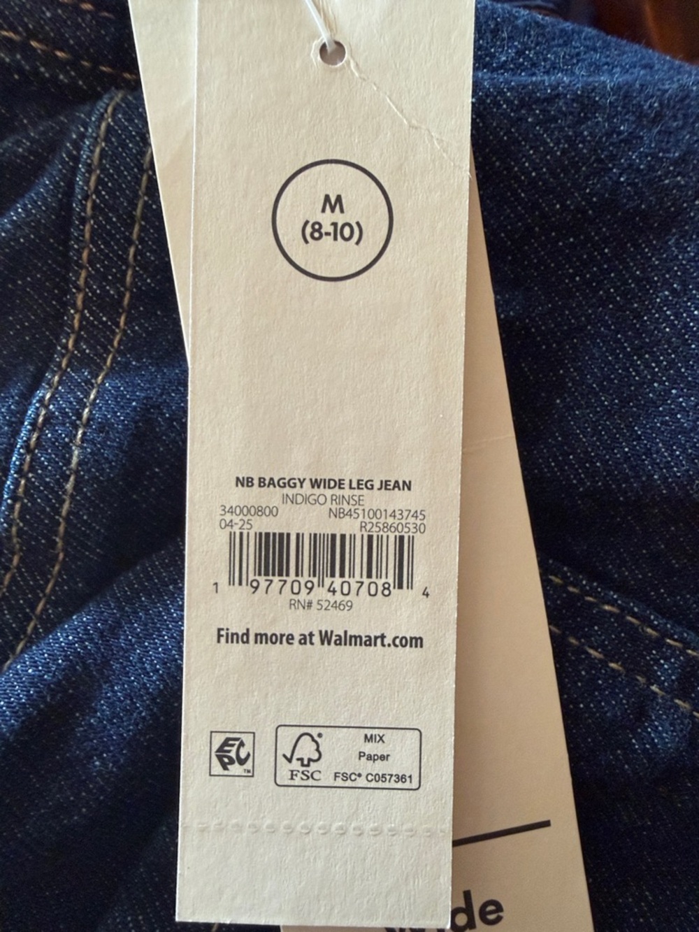 No Boundaries Dark Blue Wide-Leg High-Rise Jeans - Picture 5 of 5